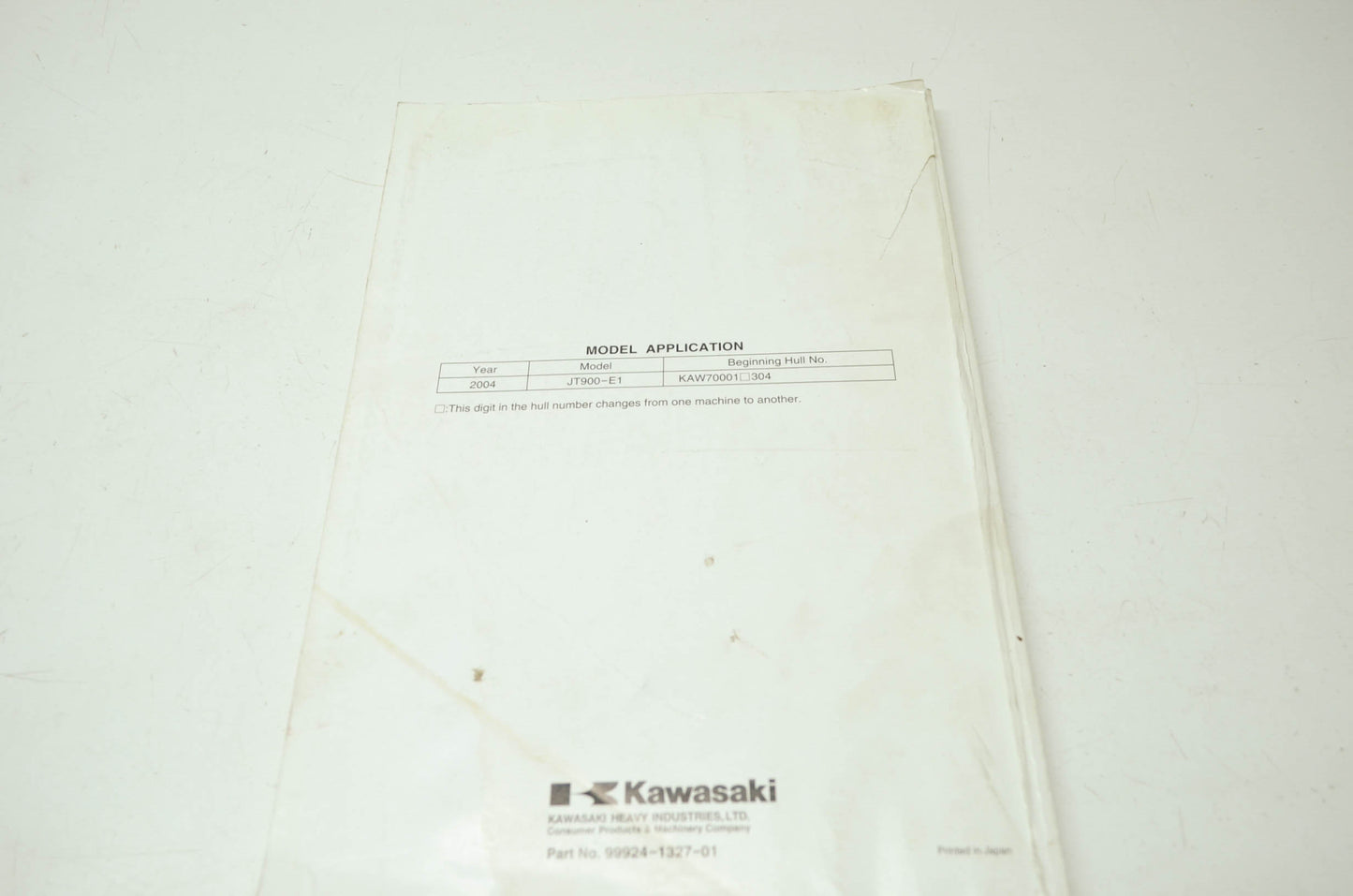 OEM Kawasaki 99924-1327-01 Service Manual JT900E