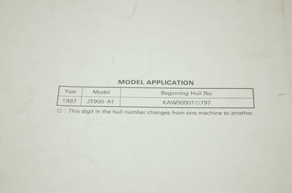 OEM Kawasaki 99924-1205-01 Service Manual JT900A/B