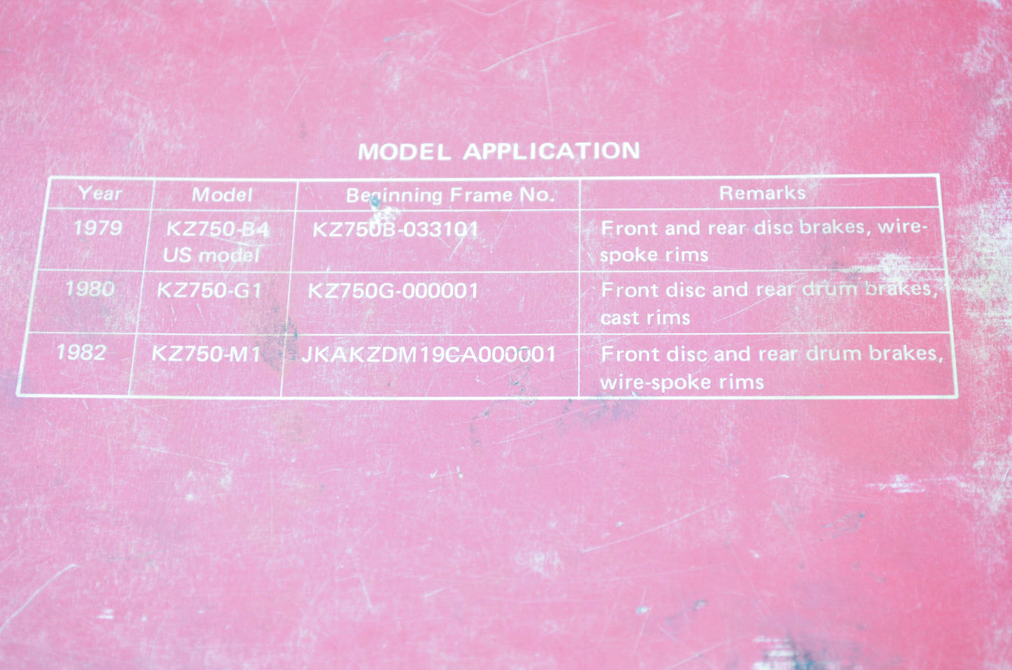 OEM Kawasaki 99924-1013-03 Service Manual KZ750B/G/M
