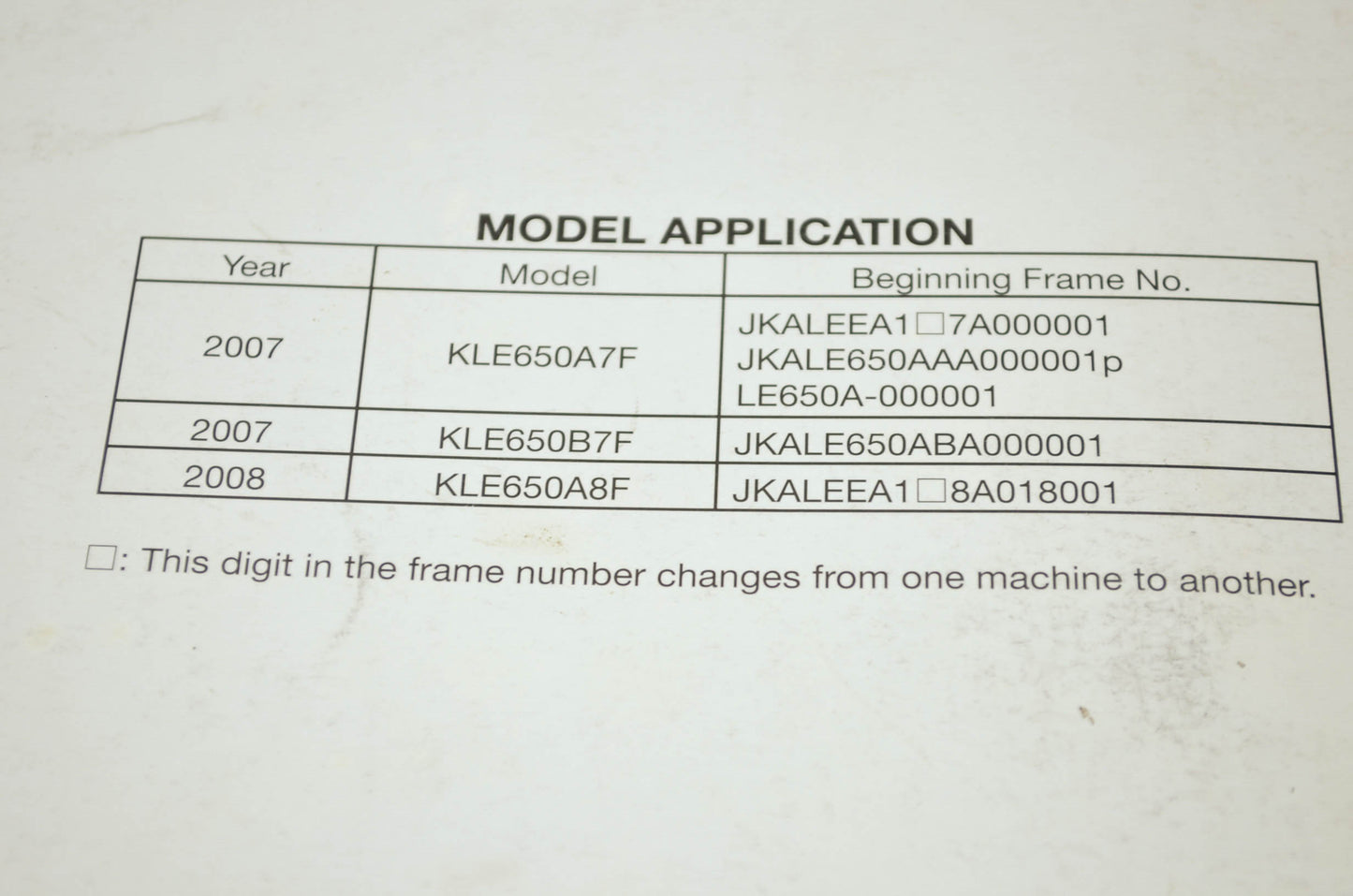 OEM Kawasaki 99924-1369-31 Service Manual KLE650A