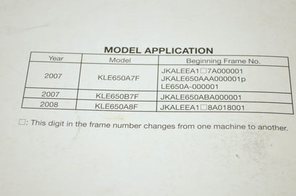 OEM Kawasaki 99924-1369-31 Service Manual KLE650A