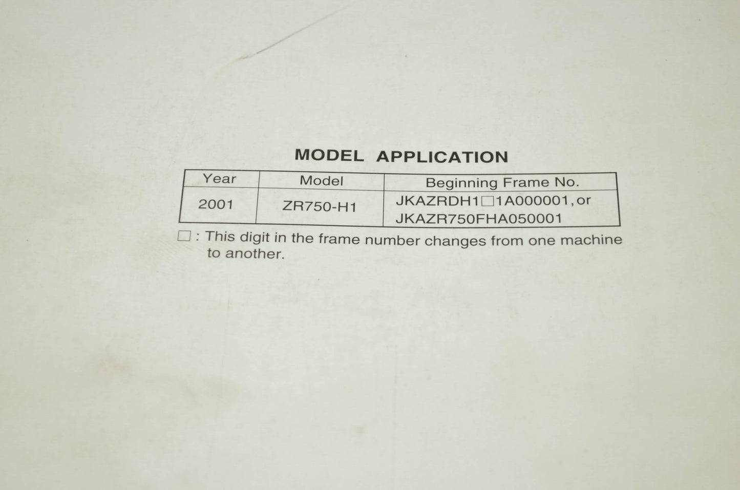 OEM Kawasaki 99924-1269-01 Service Manual ZR750H