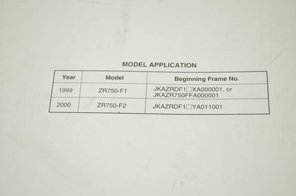 OEM Kawasaki 99924-1248-01 Service Manual ZR750F