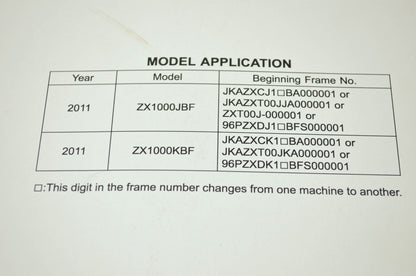 OEM Kawasaki 99924-1443-32 Service Manual ZX1000J