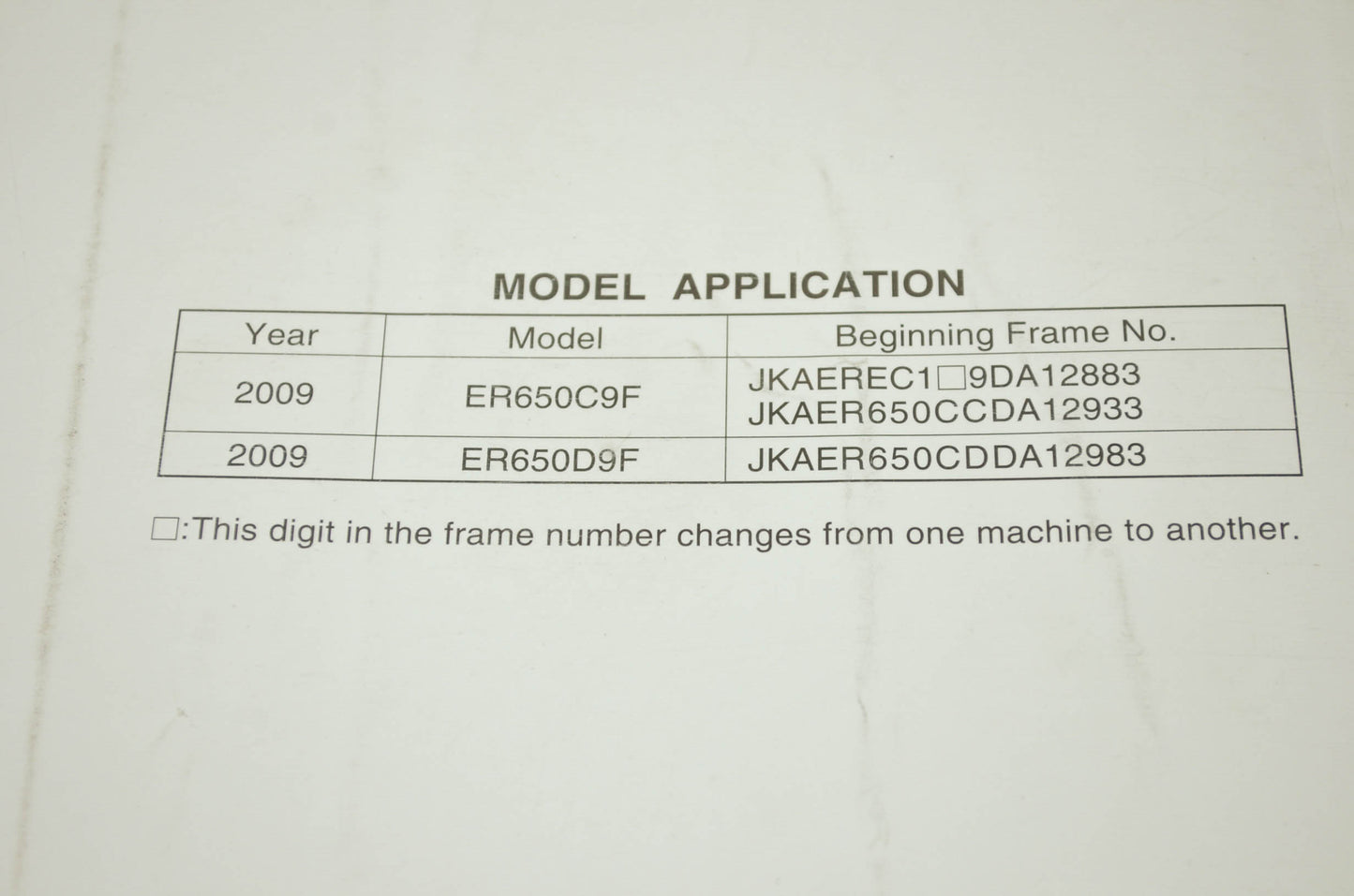 OEM Kawasaki 99924-1418-01 Service Manual ER650C