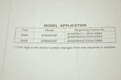 OEM Kawasaki 99924-1418-01 Service Manual ER650C