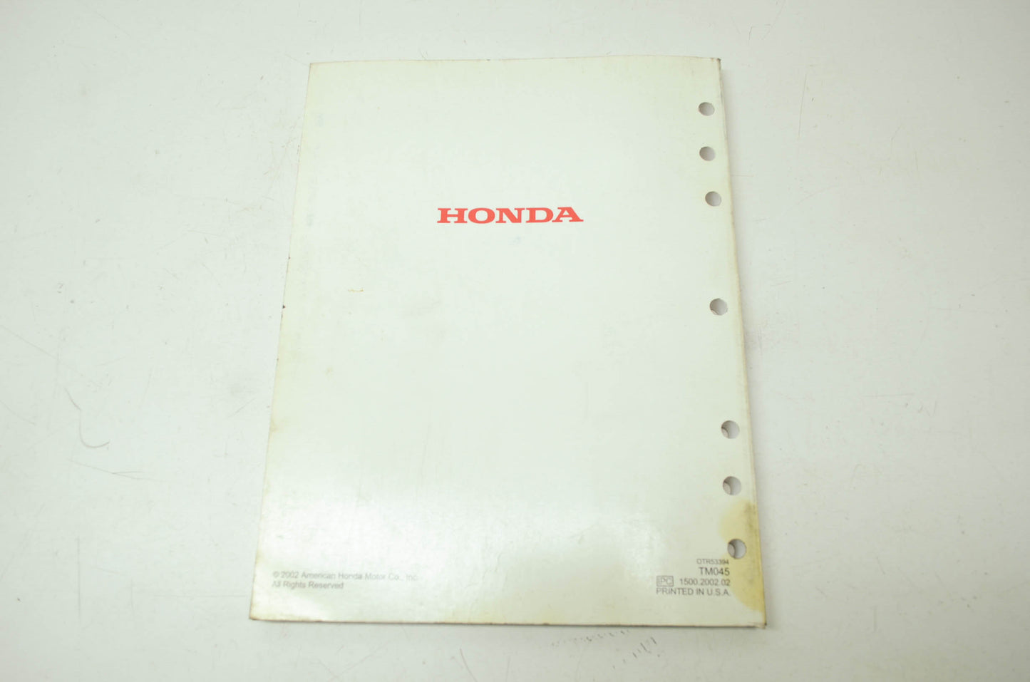 Honda Marine Service Operations Guide 2002