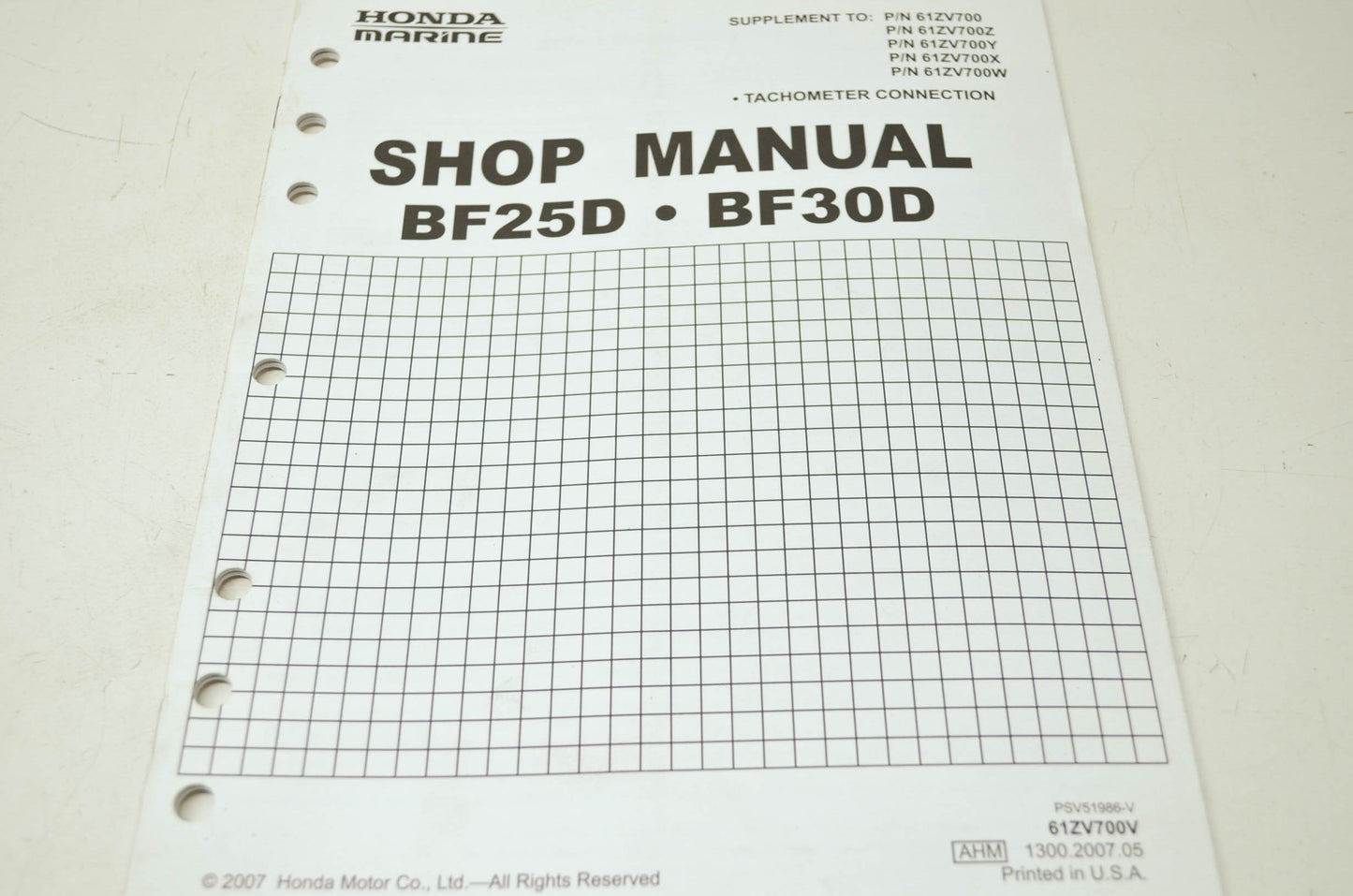 Honda BF25D BF30D Shop Manual Supplement