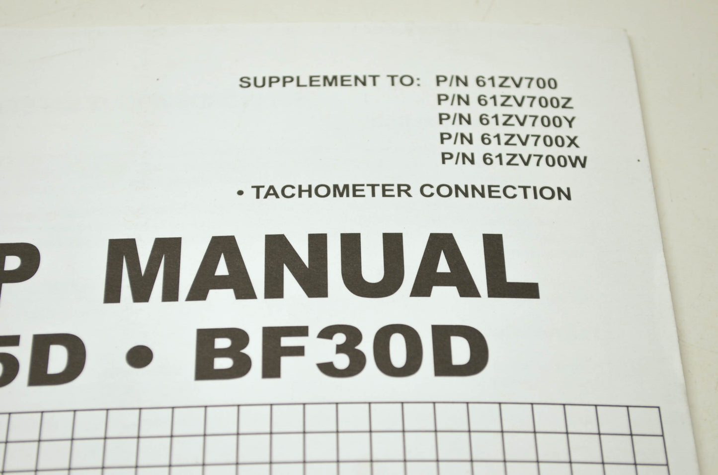 Honda BF25D BF30D Shop Manual Supplement