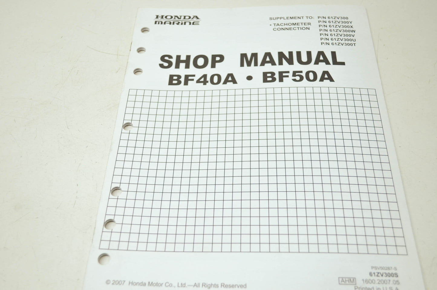 Honda BF40A BF50A Shop Manual Supplement