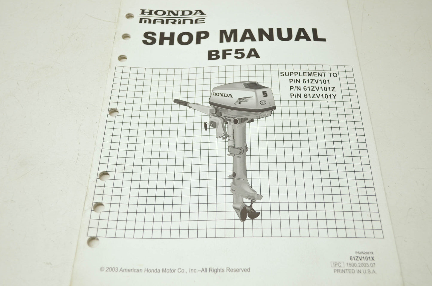 Honda BF5A Shop Manual Supplement
