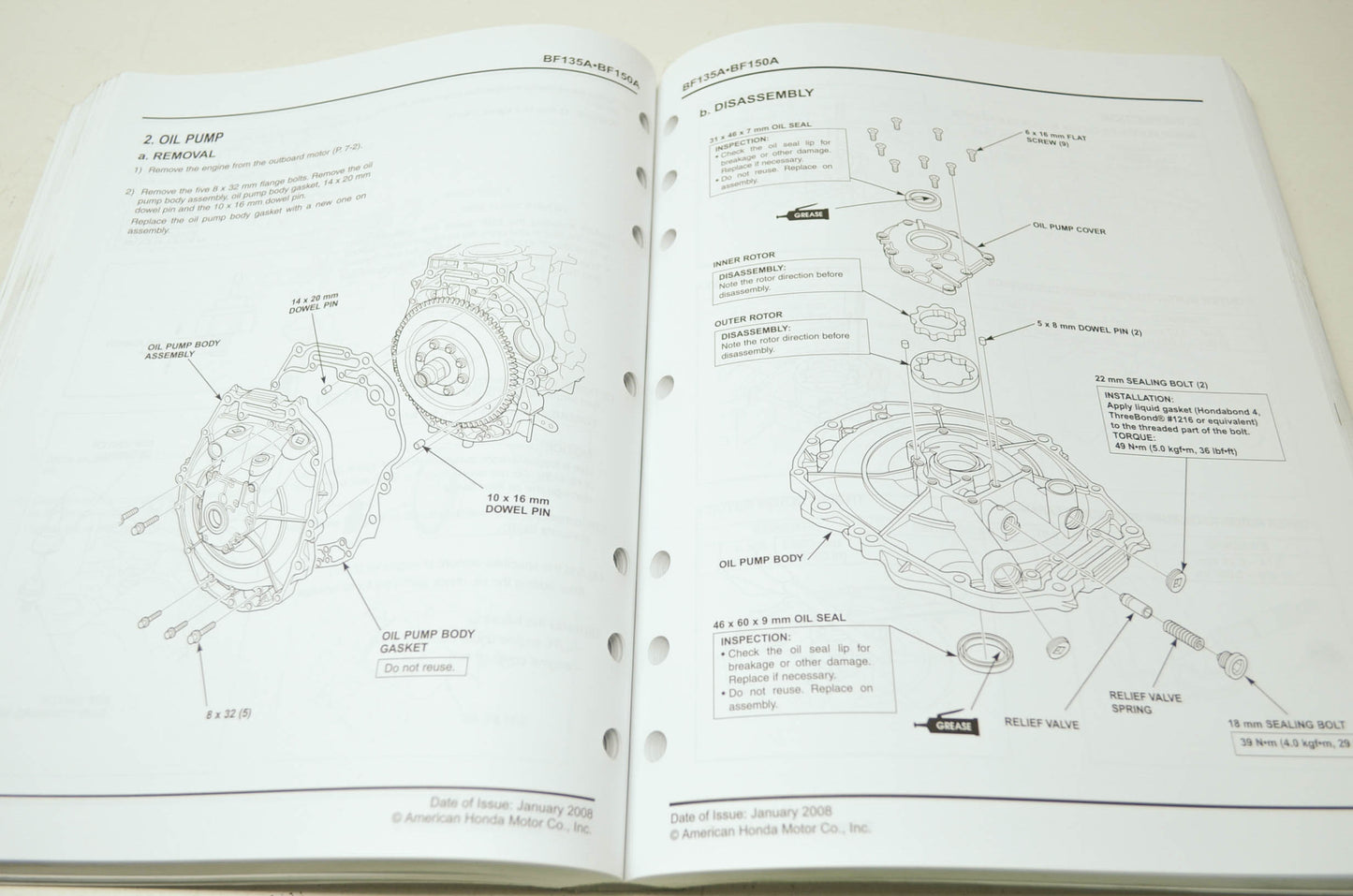 OEM Honda 61ZY600 Service Manual BF135A/150A