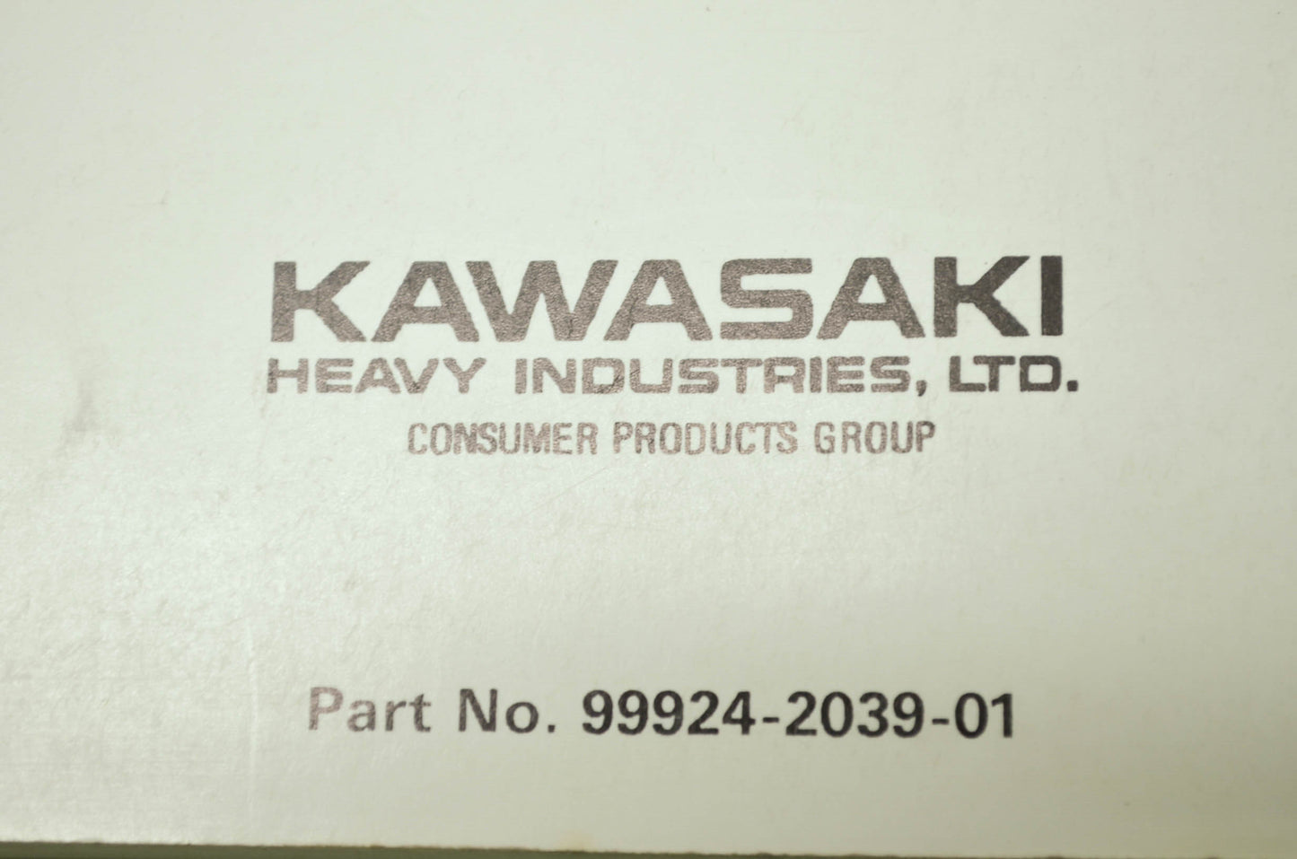 OEM Kawasaki 99924-2039-01 Service Manual GE2200/2900