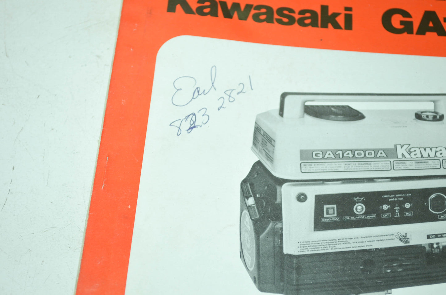 OEM Kawasaki 99920-2058 Owner's Manual GA1000/1400A