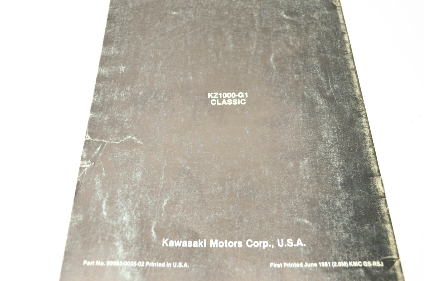 OEM Kawasaki 99963-0035-02 Service Manual Supplement KZ1000G1