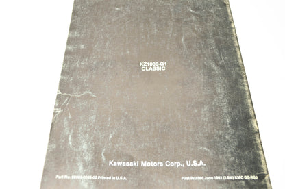 OEM Kawasaki 99963-0035-02 Service Manual Supplement KZ1000G1