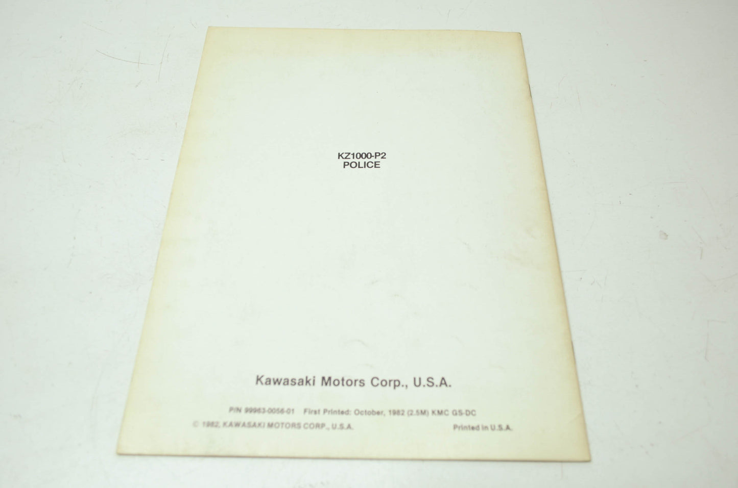 OEM Kawasaki 99963-0056-01 Service Manual Supplement KZ1000P