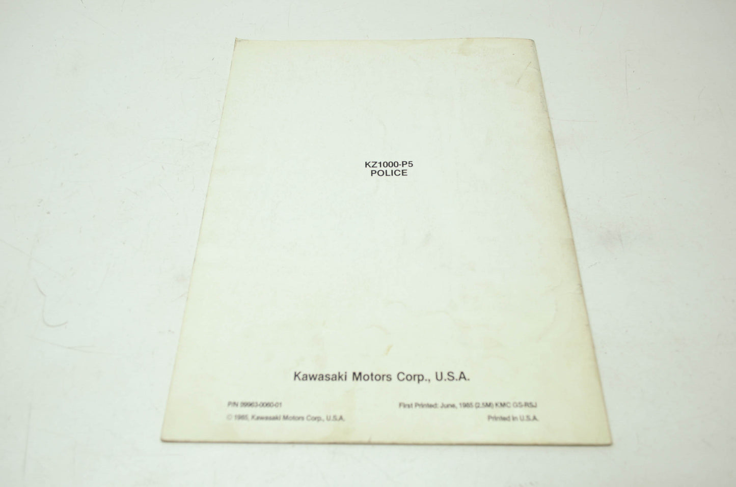 OEM Kawasaki 99963-0060-01 Service Manual Supplement KZ1000P
