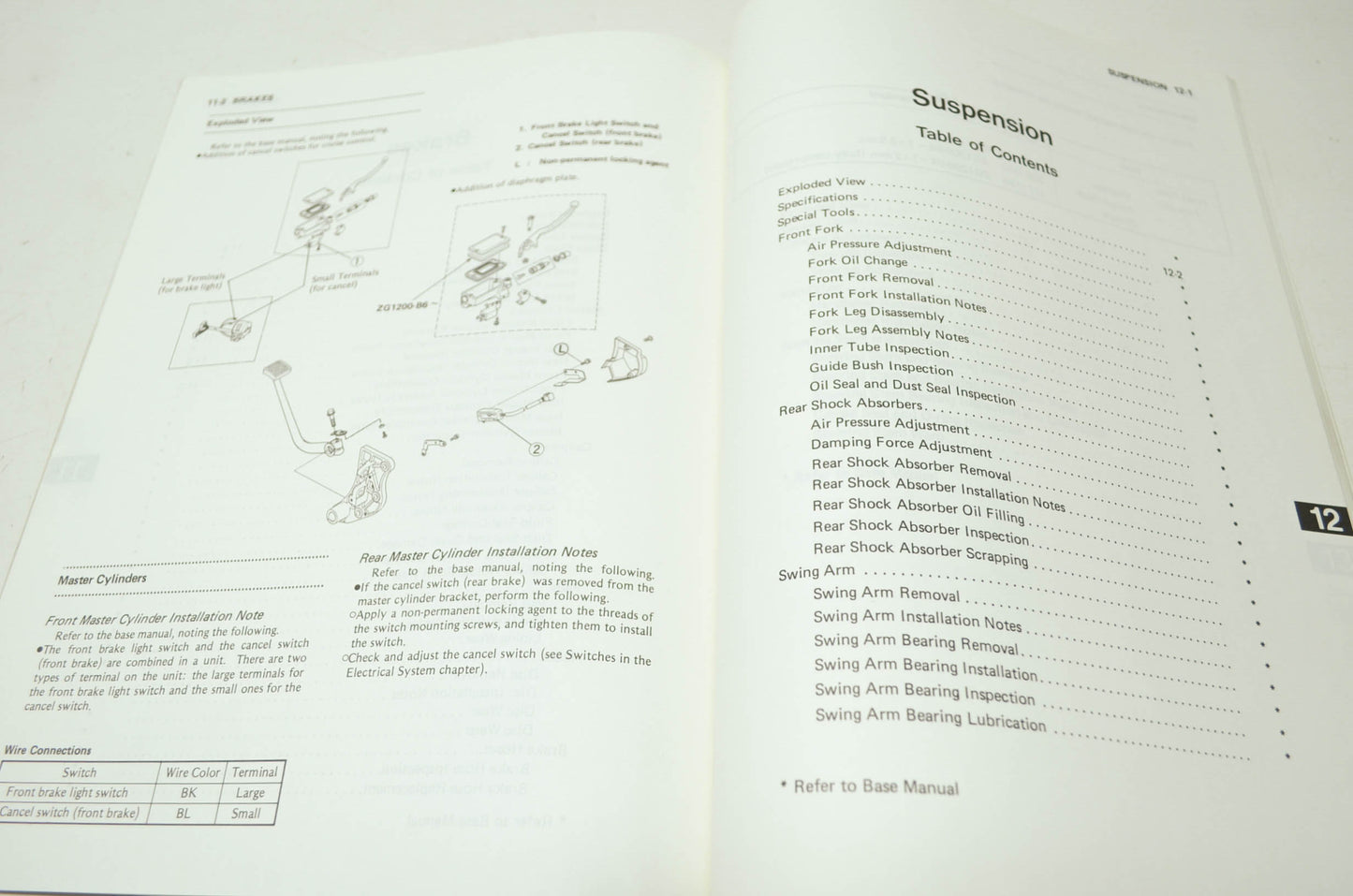 OEM Kawasaki 99924-1089-54 Service Manual Supplement ZG1200B