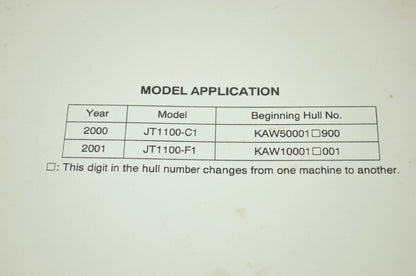 OEM Kawasaki 99924-1256-02 Service Manual JT1100F