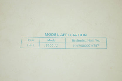 OEM Kawasaki 99924-1070-51 Service Manual Supplement JS300A1