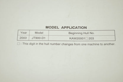 OEM Kawasaki 99924-1313-01 Service Manual JT900D