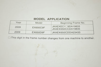 OEM Kawasaki 99924-1419-01 Service Manual EX650C