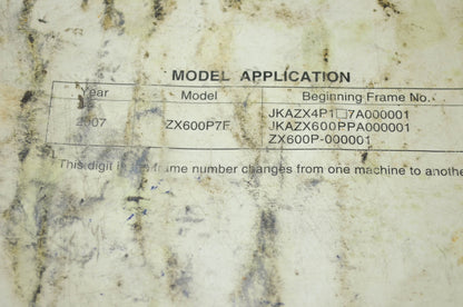 OEM Kawasaki 99924-1382-01 Service Manual ZX600P