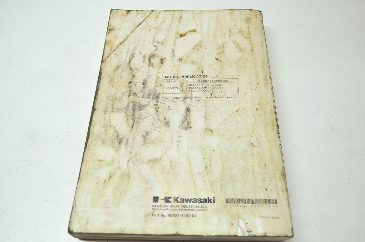 OEM Kawasaki 99924-1382-01 Service Manual ZX600P