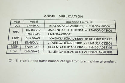 OEM Kawasaki 99924-1056-04 Service Manual BASE EN/EX 450/500