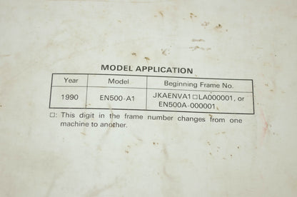 OEM Kawasaki 99924-1125-51 Service Manual Supplement EN500A