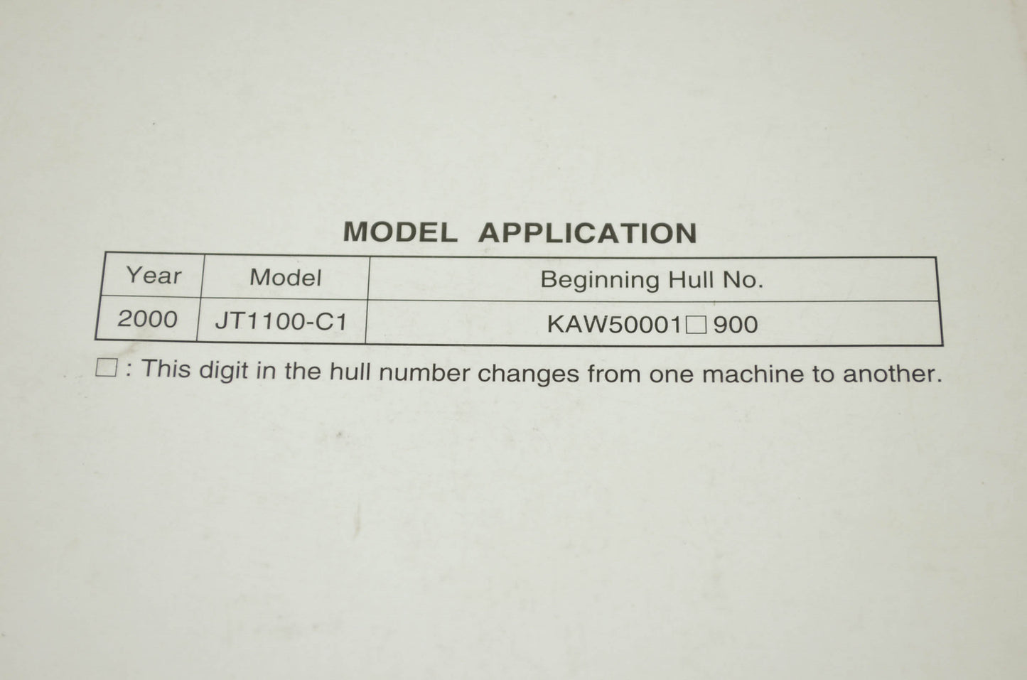 OEM Kawasaki 99924-1256-01 Service Manual JT1100