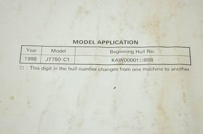 OEM Kawasaki 99924-1238-51 Service Manual Supplement JT750C1