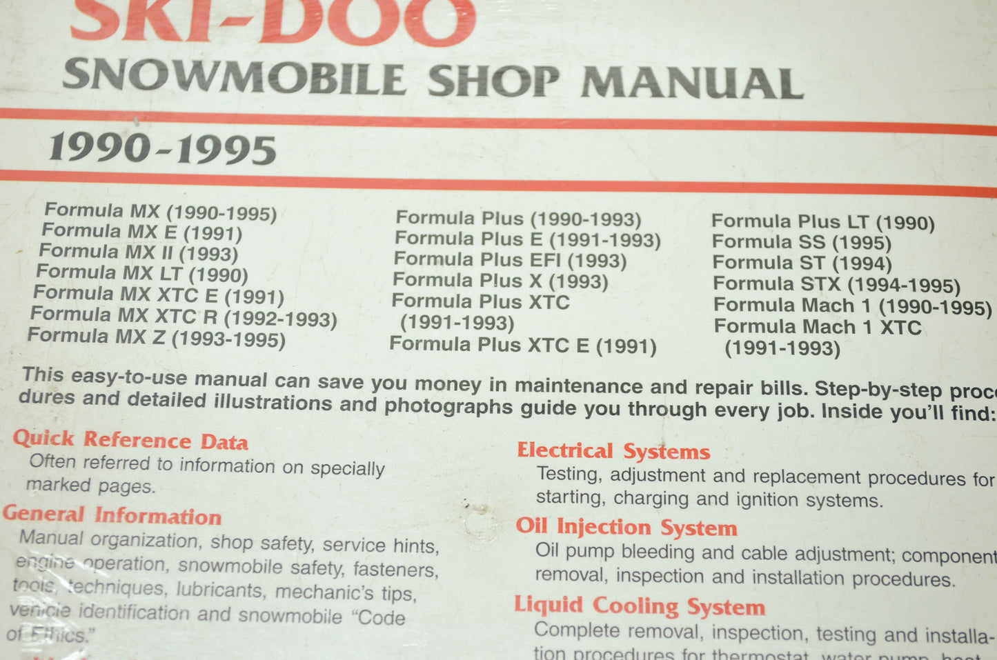 Clymer Ski-Doo 90-95 Snowmobile Shop Manual