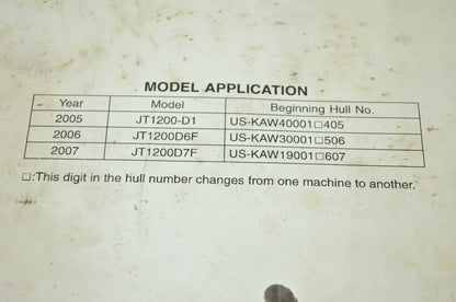 OEM Kawasaki 99924-1341-03 Service Manual JT1200D