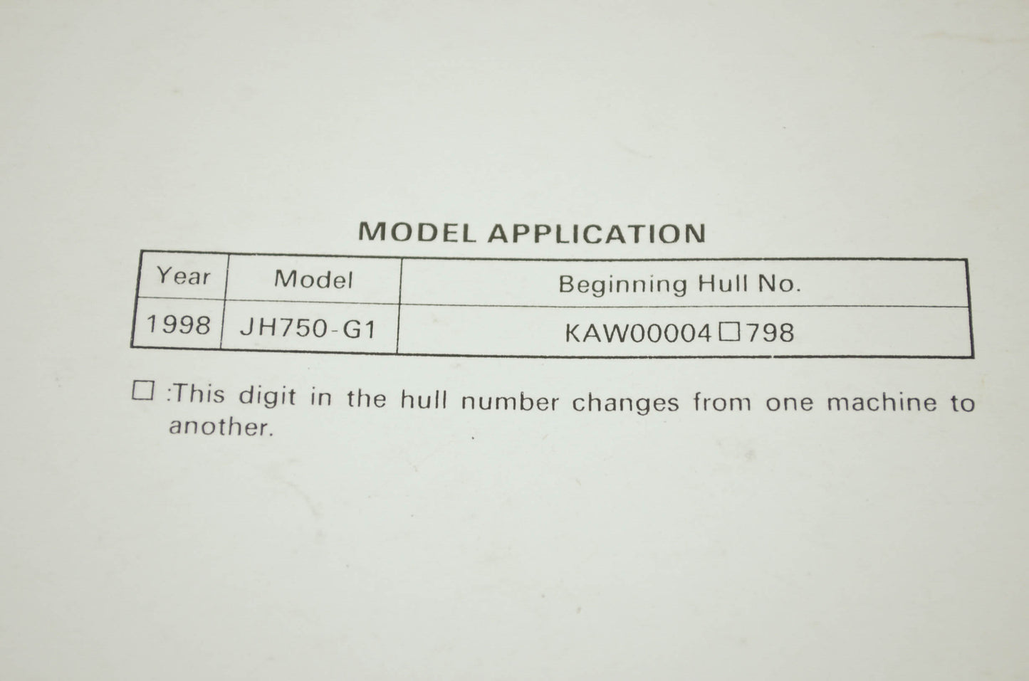 OEM Kawasaki 99924-1222-01 Service Manual JH750G1