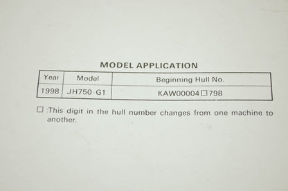 OEM Kawasaki 99924-1222-01 Service Manual JH750G1