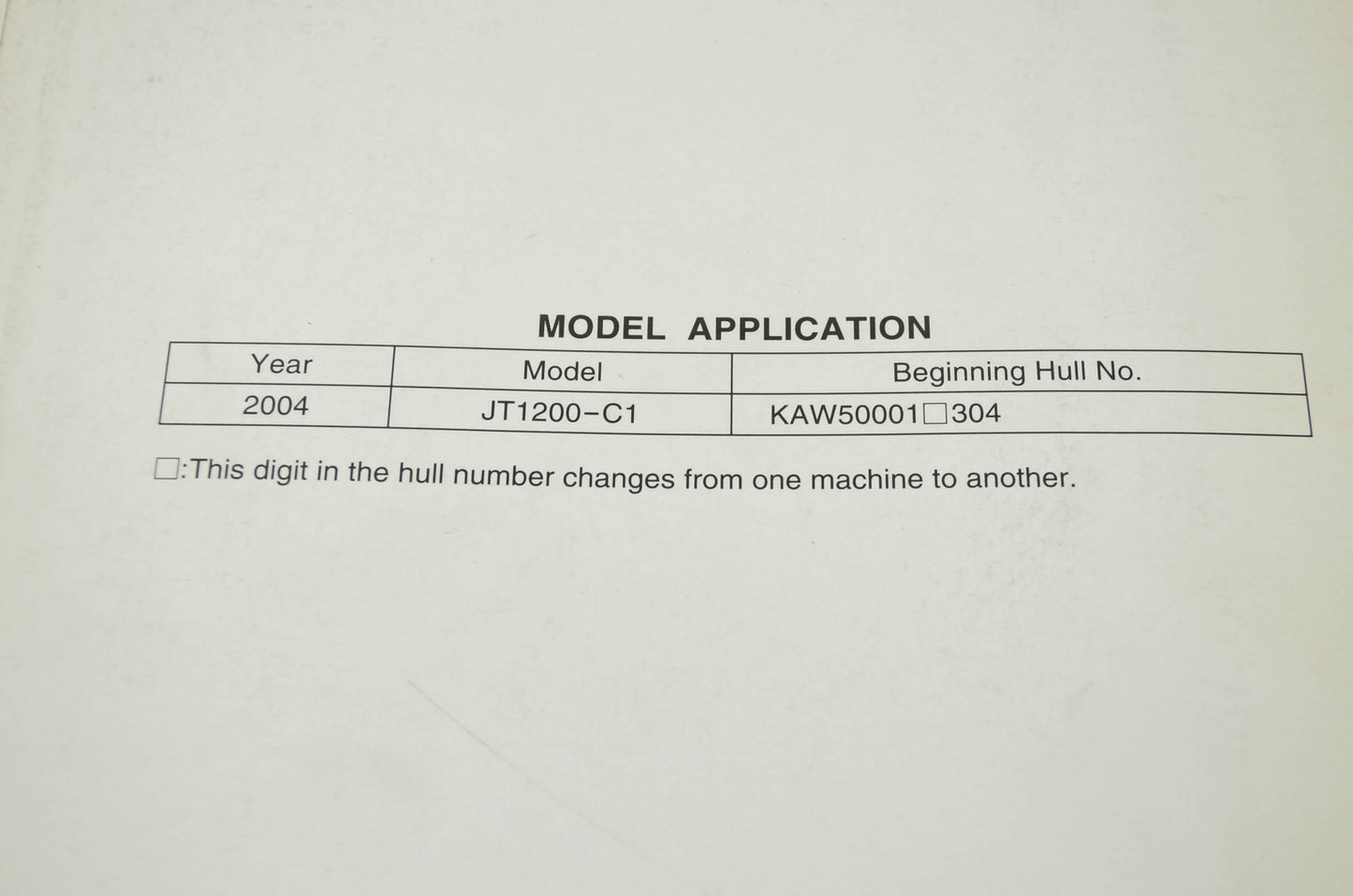 OEM Kawasaki 99924-1326-01 Service Manual JT1200-C1