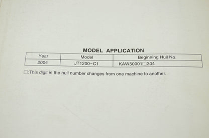 OEM Kawasaki 99924-1326-01 Service Manual JT1200-C1
