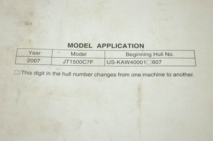 OEM Kawasaki 99924-1376-01 Service Manual JT1500G