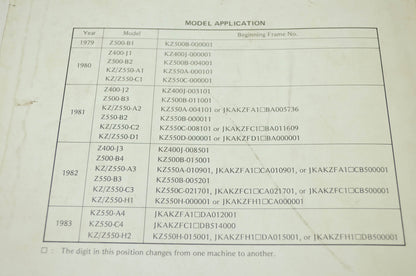 OEM Kawasaki 99924-1018-06 Service Manual KZ550A/C/D/H