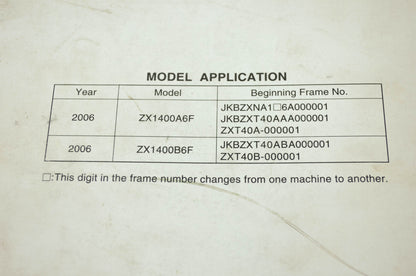 OEM Kawasaki 99924-1362-01 Service Manual ZX1400A/B