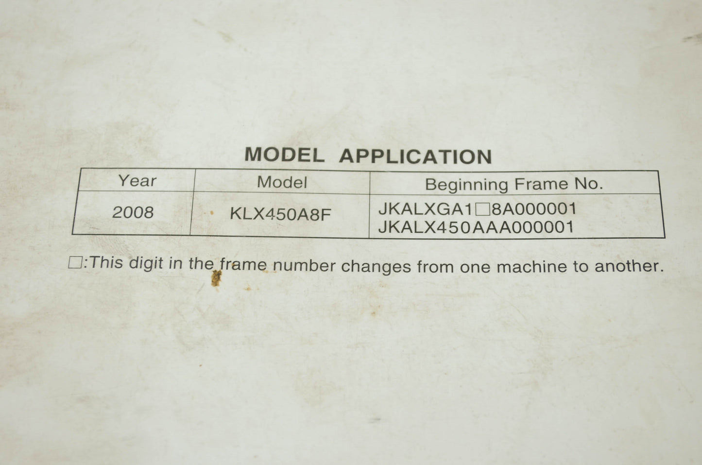 OEM Kawasaki 99924-1385-01 Service Manual KLX450A
