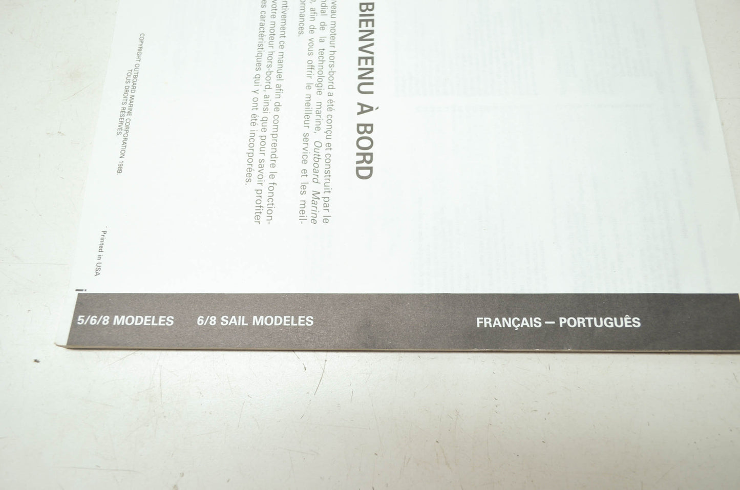 OMC Johnson Outboards Models 5/6/8 Manual (Francis, Portuguese, EspaÃƒÆ’Ã†â€™Ãƒ