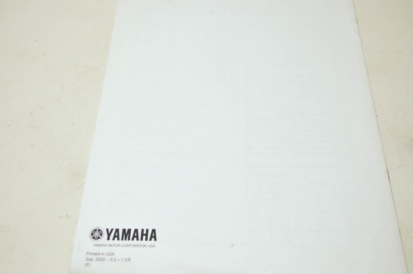 Yamaha VZ225 VZ250 Service Guide