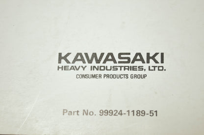 OEM Kawasaki 99924-1189-51 Service Manual Supplement JS750B