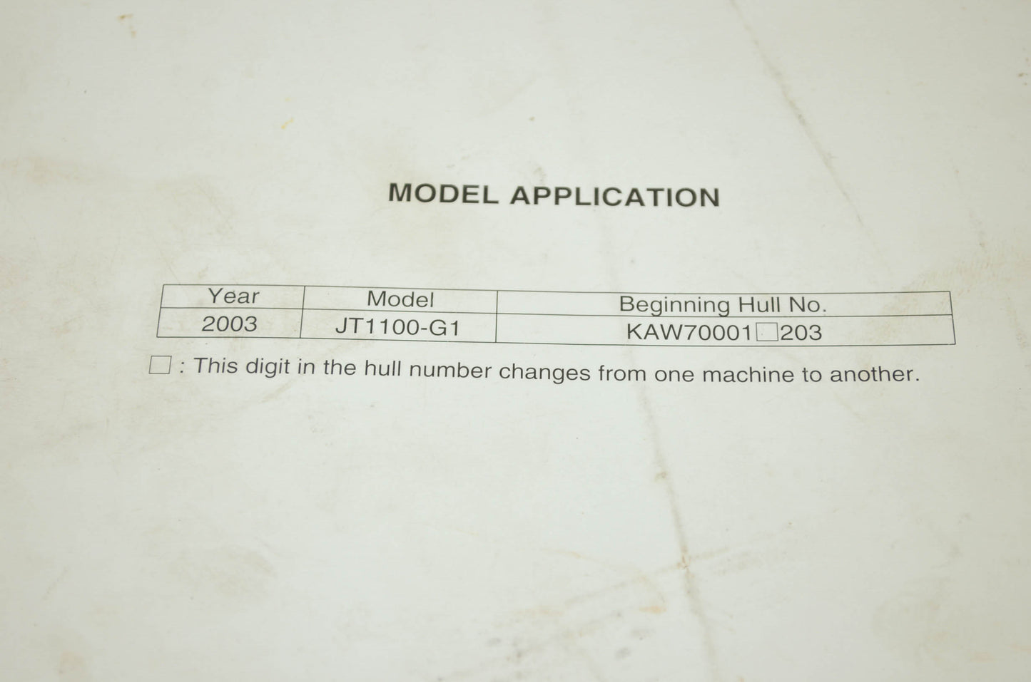 OEM Kawasaki 99924-1307-01 Service Manual JT1100G
