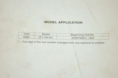 OEM Kawasaki 99924-1307-01 Service Manual JT1100G