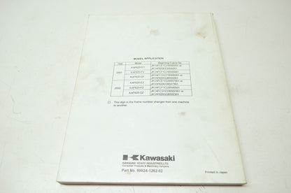 OEM Kawasaki 99924-1262-02 Service Manual KAF620E/F/G/H
