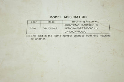 OEM Kawasaki 99924-1320-01 Service Manual VN2000A/D/E/F